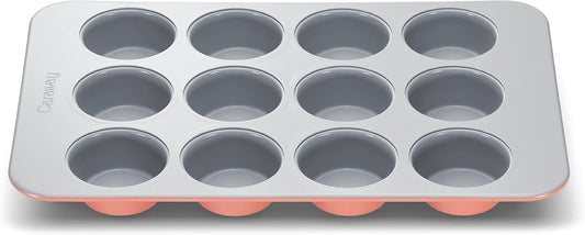 Caraway Non-Stick Ceramic 12-Cup Muffin Pan - Naturally Slick Ceramic Coating - Non-Toxic, PTFE & PFOA Free - Perfect for Cupcakes, Muffins, and More - Perracotta