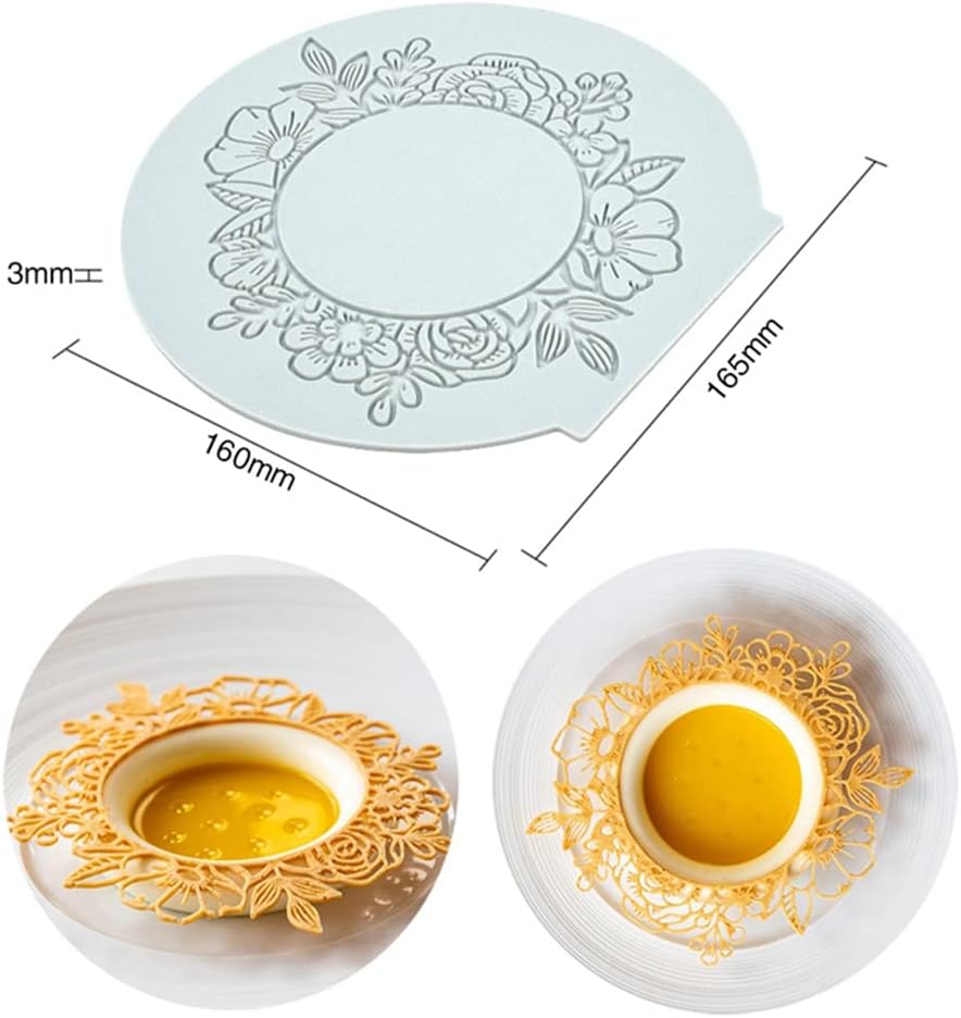 Silicone Lace Mold, Wedding Cake Lace Mat, Coral Cake Decorating Mold Flower Fondant Impression Mats for Edible Lace Fondant Mold, Sugar-Lace Cupcake Mat Tools (A_6.6x6.4x0.12inch)