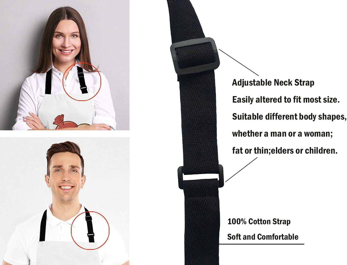 Hot Dog Cartoon Character Wearing Sunglasses Adjustable Bib Apron Kitchen Cooking Baking Gardening Apron for Women Men