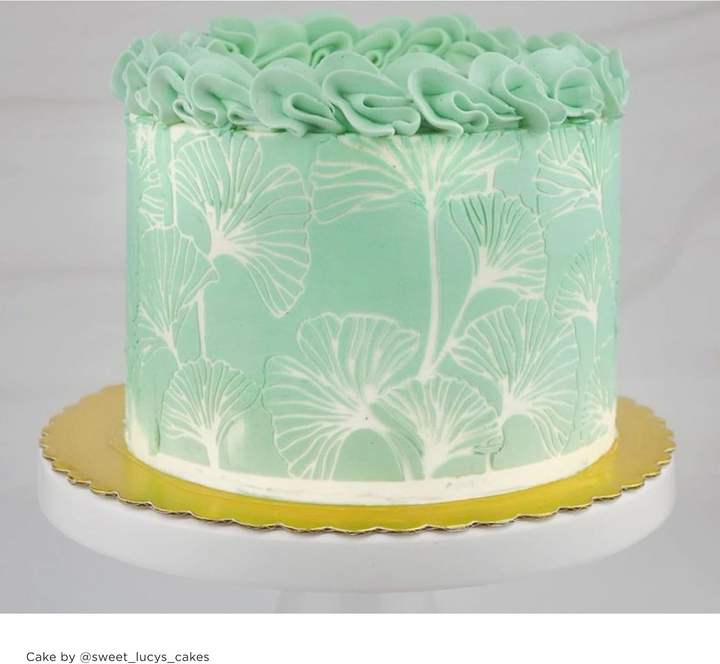 Large Cake Decorating Stencil (Ginko) Ginkgo Leaves Pattern