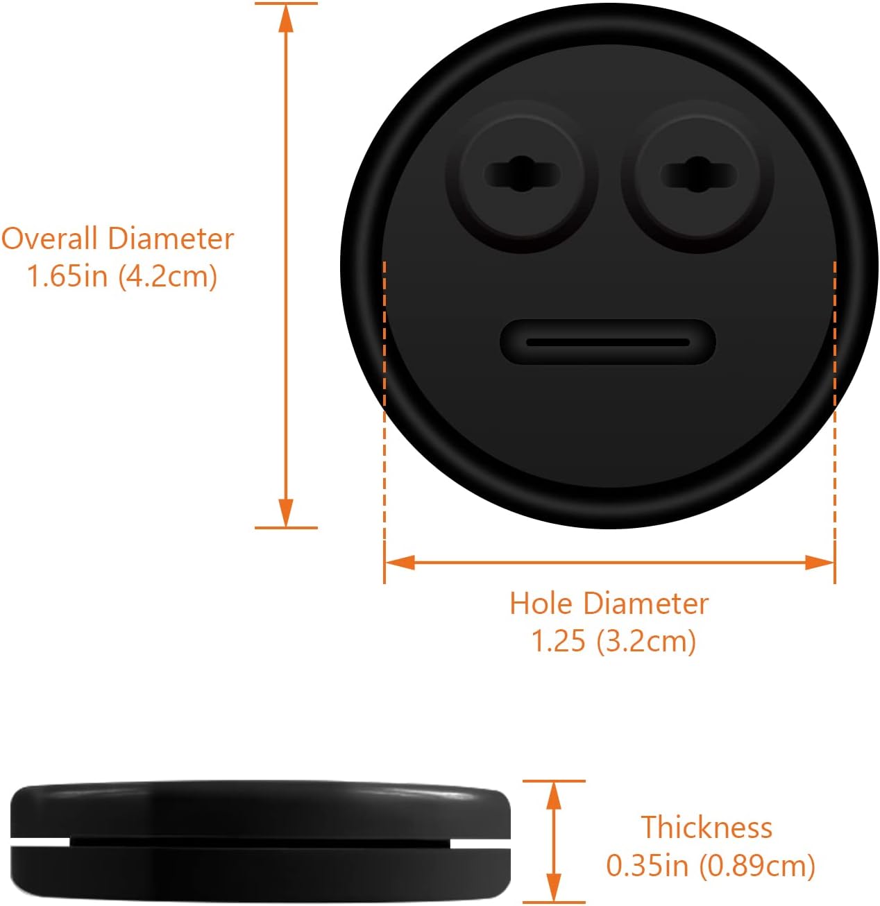 4-Pack Temp Probe Grommet for BBQ Grills, Replacement for Weber 85037 Smokey Mountain Accessories, and Other Smoker Grills DIY Thermometer Probe Port (Black)