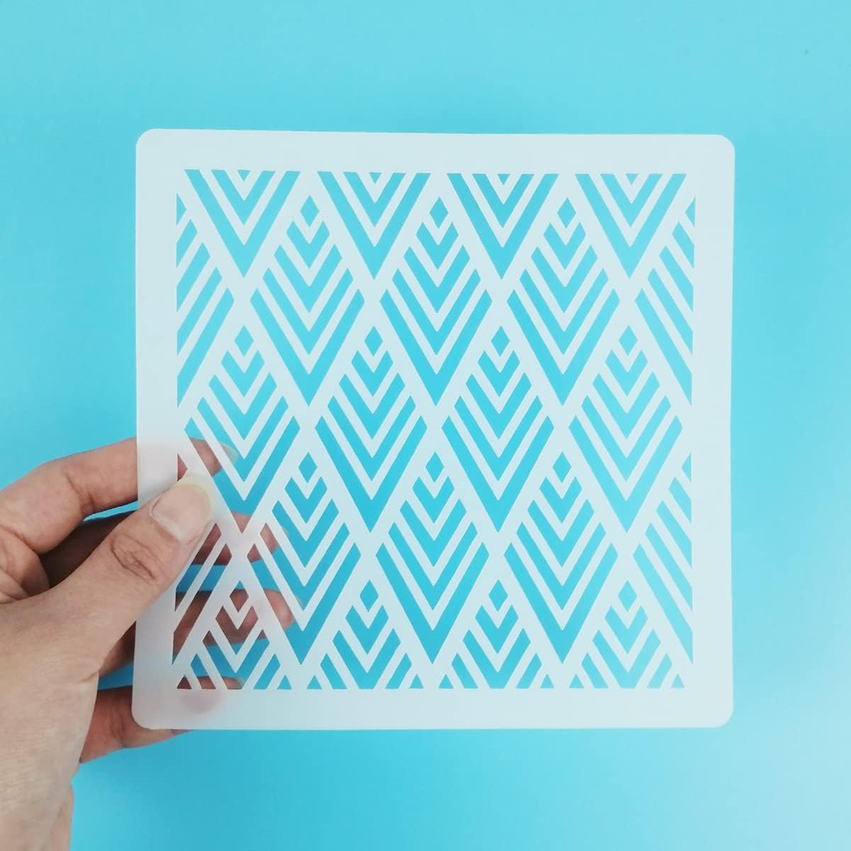 6x6in Cookie Stencils for Royal Icing Cookies Sugar Cookie, 16 Pcs Reusable Plastic Biscuit Cake Stencils with Checkered Buffalo Plaid Star Dots Shape for Airbrush Baking Craft Drawing DIY Art Decor