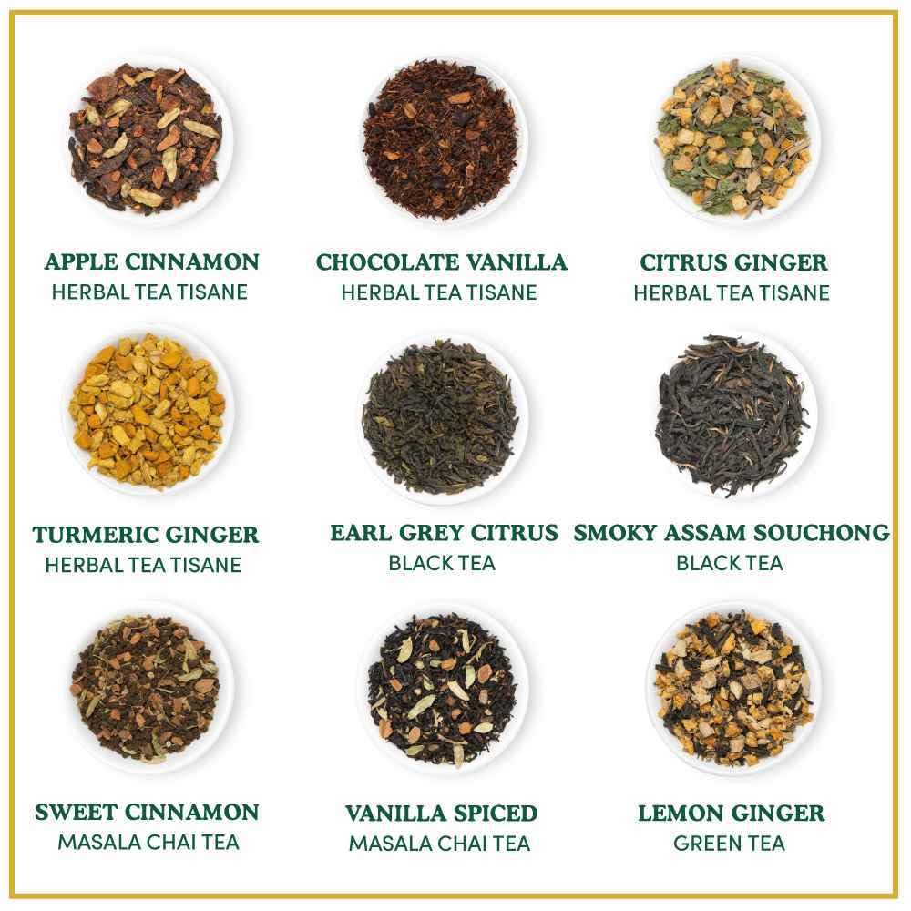 VAHDAM, Holiday Breakfast - Christmas Tea Gift Sets (90+ Cups) 9 Loose Leaf Tea - Luxury Gift Box | Christmas gifts 2024 Ideas | Christmas Gifts For Women, Men & Adults I Holiday Tea Gift Box