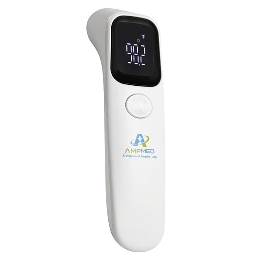 Amplim Forehead Thermometer | No-Touch, FDA-Cleared, Medical-Grade Infrared | 1-Second Read with Audible Fever Alert | Accurate Digital Infrared Thermometer for Adults, Kids, Baby