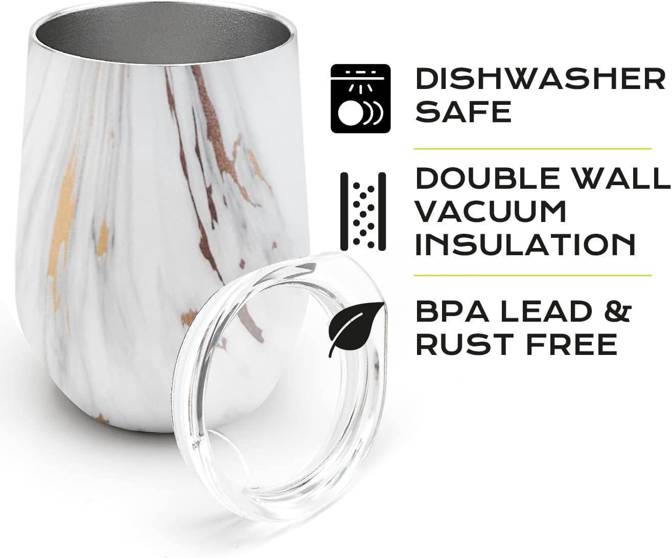 BALIBETOV 5 pcs large Yerba Mate Cup and Bombilla Kit, Includes one 12 oz Yerba Mate Gourd with Lid, Two Bombillas Mate Straw and one cleaning brush | Stainless steel | Double Walled