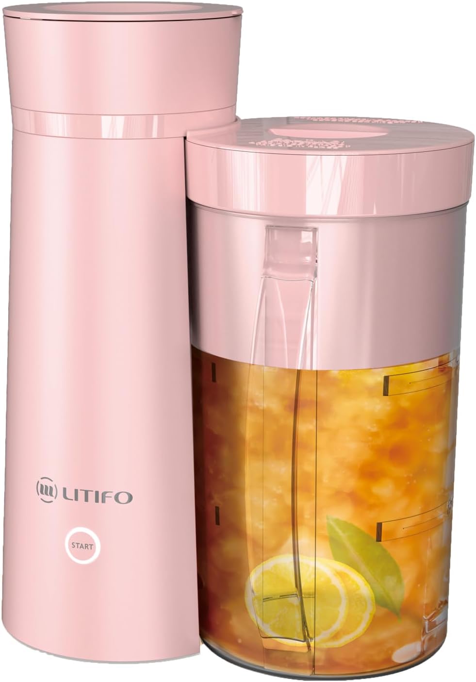 LITIFO Iced Tea Maker and Iced Coffee Maker Brewing System with 2-quart Pitcher, Perfect For Fruit Infused Tea, Lemonade, Flavored Water (Pink)