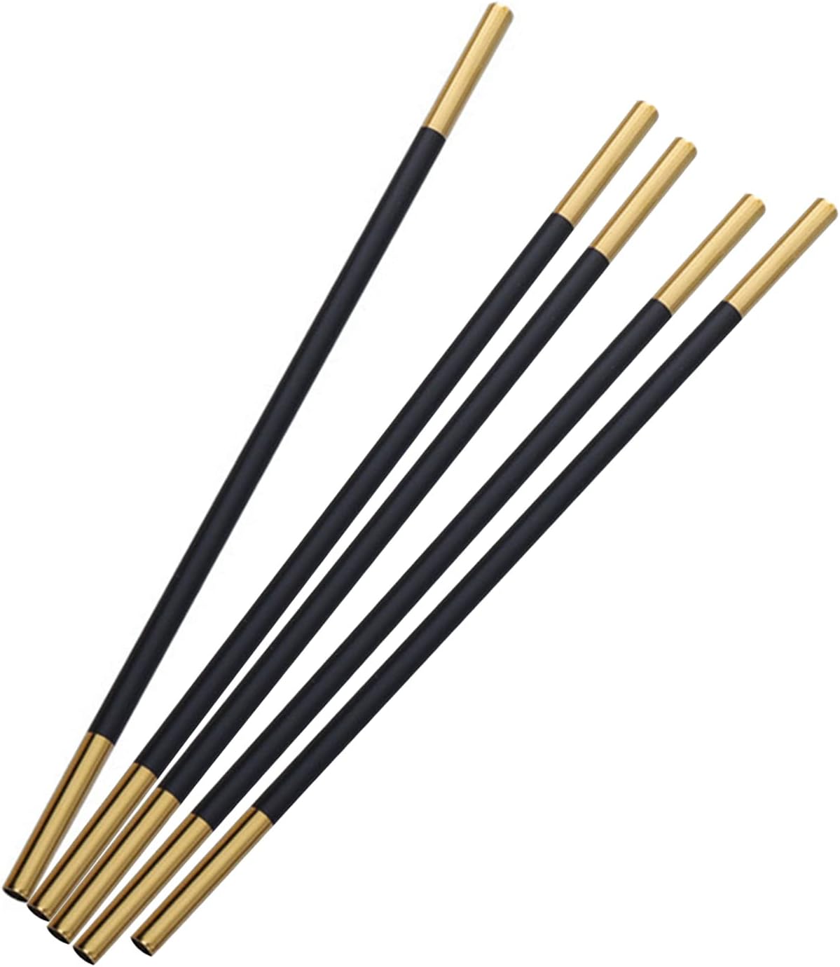 Stainless Steel Reusable Metal Straws,Extra Long Reusable Metal Straws,Metal Drinking Straws,Straight,Black gold,5 Pieces.