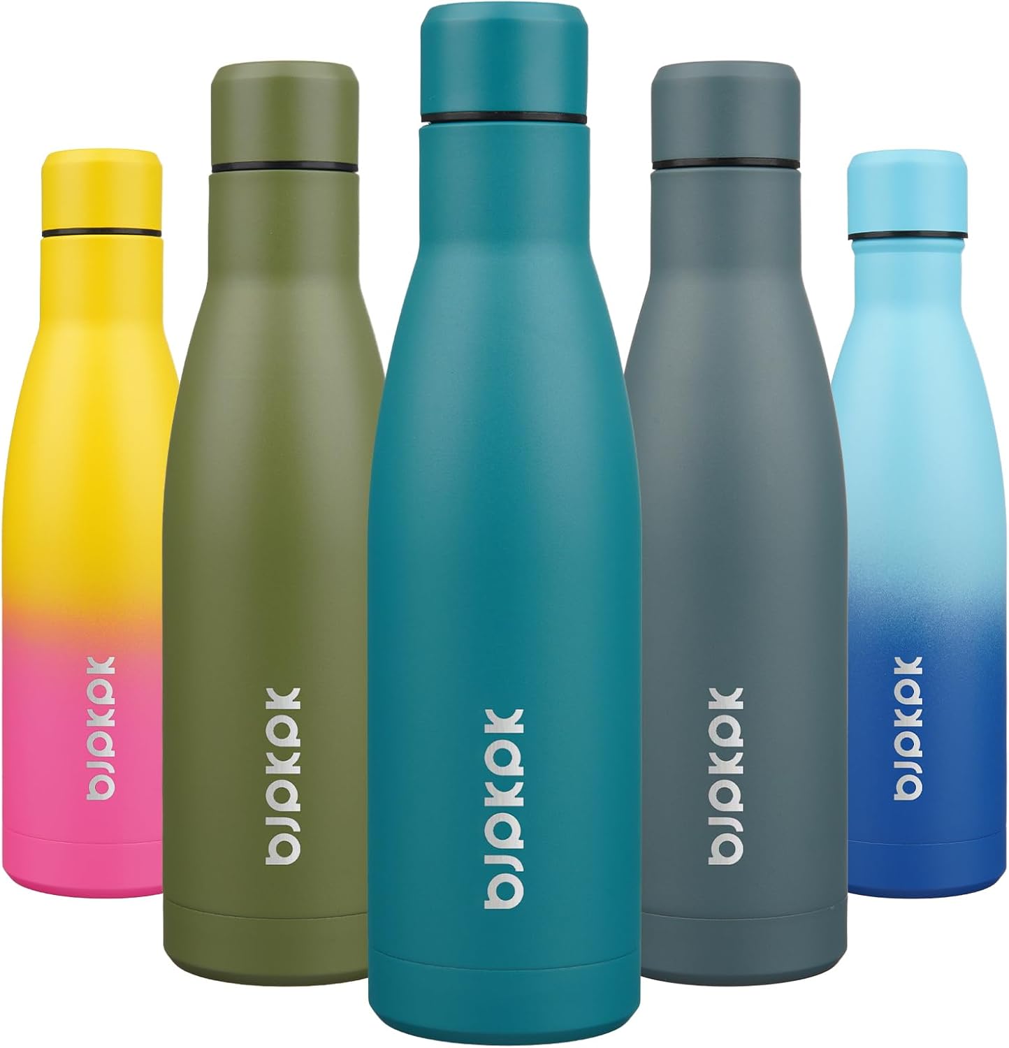 BJPKPK 17oz Insulated Water Bottles Stainless Steel Sports Water Bottles Keep Cold and Hot for Travel Dishwasher Safe,Lake Blue