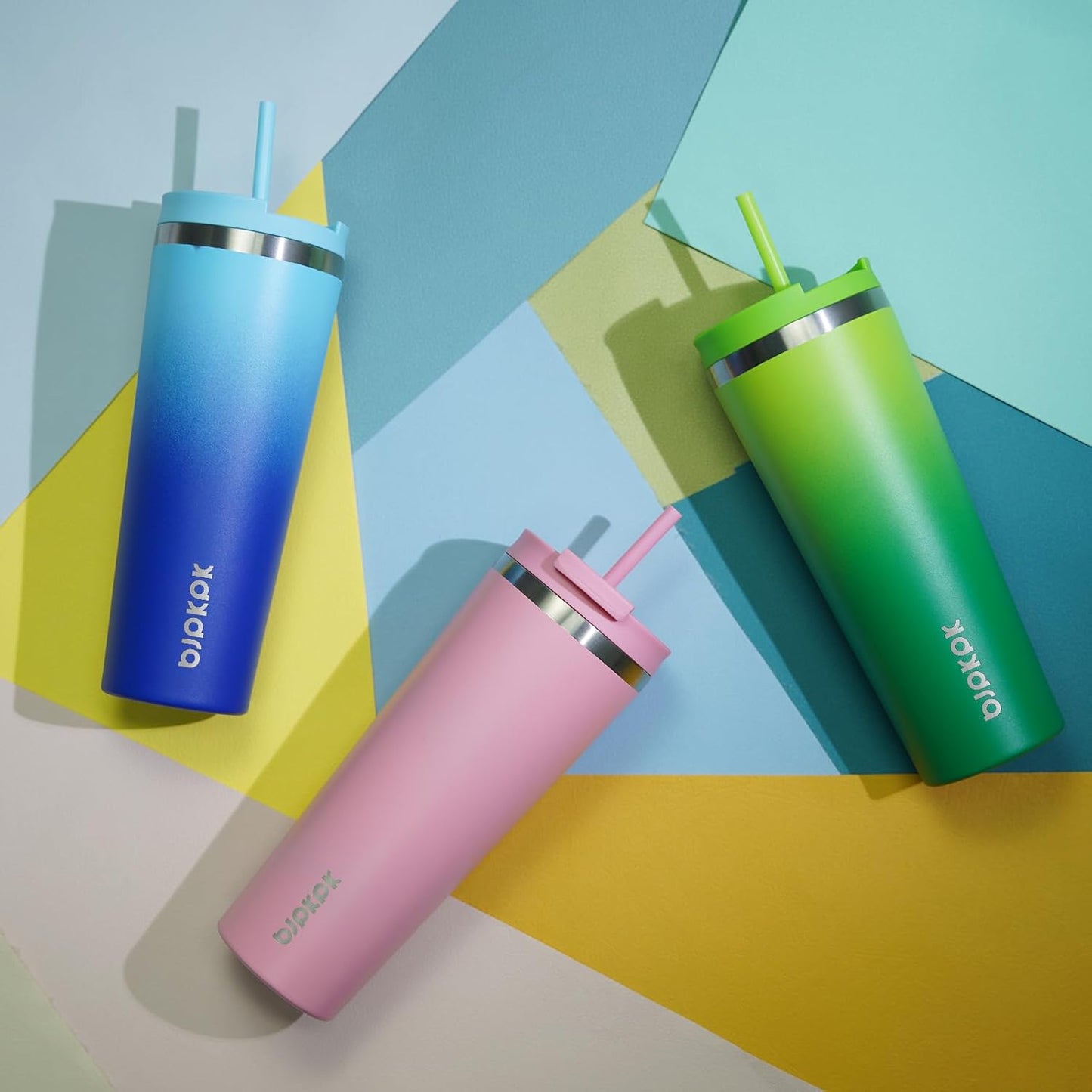 BJPKPK 26oz Tumbler With lid And Straw Stainless Steel Travel Coffee Mug Insulated Tumblers Cups,Light Pink