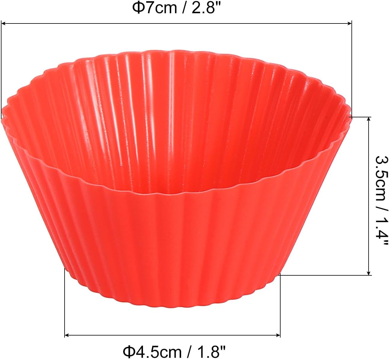 uxcell 45Pcs Silicone Cupcake Liners, Non-Stick Baking Cups, for Cooking Eggs, Baking Muffins and Make a Cake(Red)