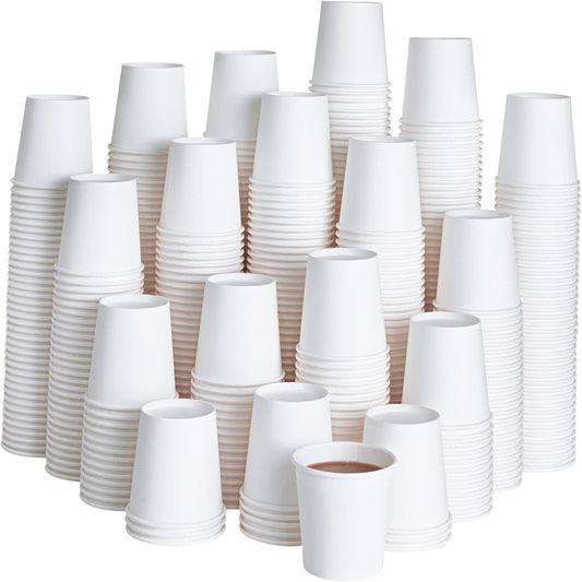 LITOPAK 500 Pack 4 oz Paper Cups, White Disposable Paper Coffee Cups for Party, Picnic, and Travel