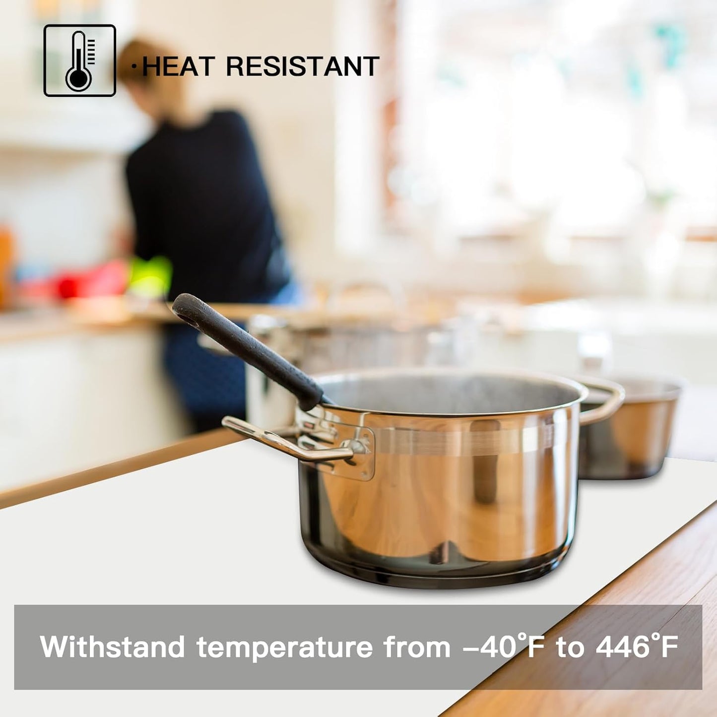 Silicone Mats for Kitchen Counter, 47.3"x23.6"x0.08" Largest Heat Resistant Mat Kitchen Island Waterproof 2MM Thick Countertop Protector Mat Nons-slip Extra Large Counter Mat (Semitransparent)