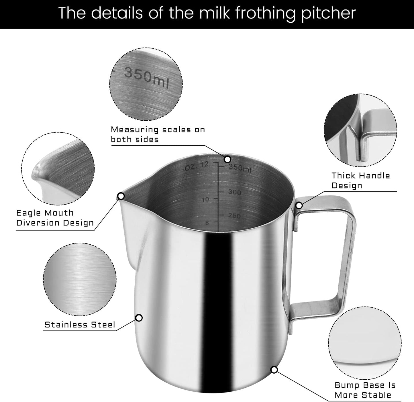 51mm Coffee Tamper Set Barista Kit for Portafilter Machine Wooden Espresso Tamper with Tamper Mat, Frothing Pitcher (350 ml/11.836 oz), Barista Towel, Latte Art Pen and Decorative Stencils