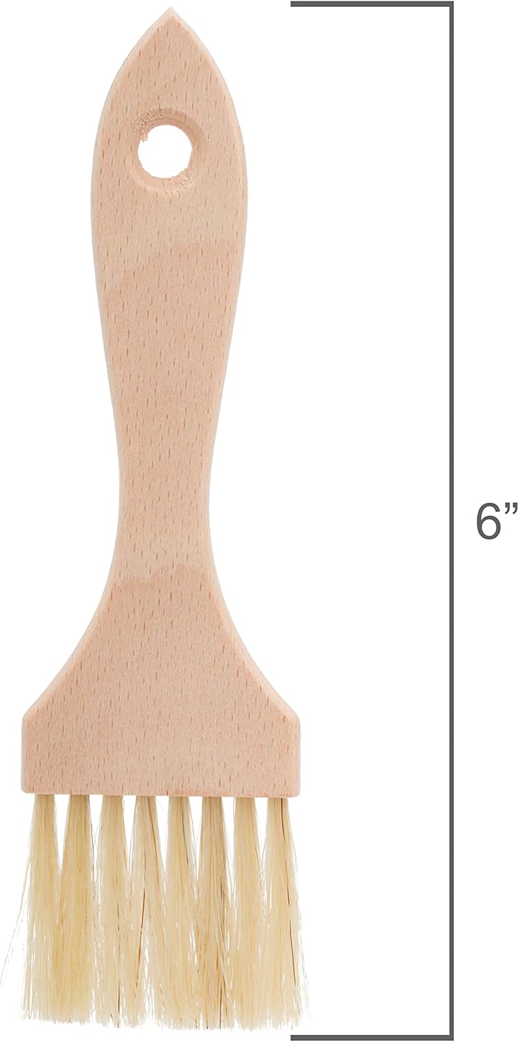 Redecker Natural Horsehair Flat Pastry Brush with Untreated Beechwood Handle, Ideal for Basting, Glazing and Applying Eggwash, 6 Inches, Made in Germany