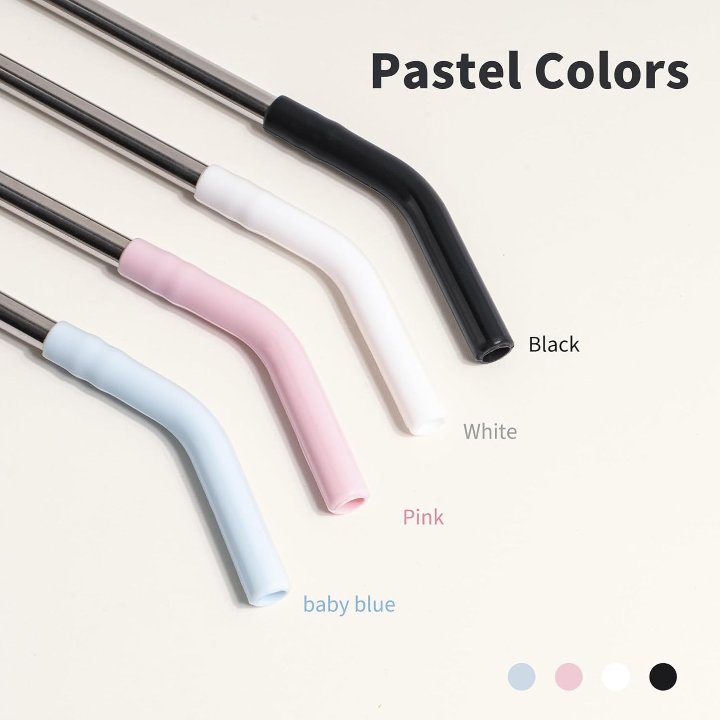 6.7" Short Metal Straw-Reusable Stainless Steel Drink Straws with Silicone Tips and Brush, Fit for 6 7 10 12 oz Small Cups (Colors 2)