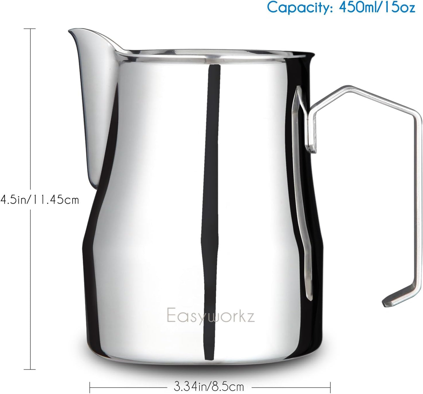 Easyworkz Espresso Steaming Pitcher Stainless Steel 15 oz Coffee Frothing Picther Milk Jug Cappuccino Latte Art Cup