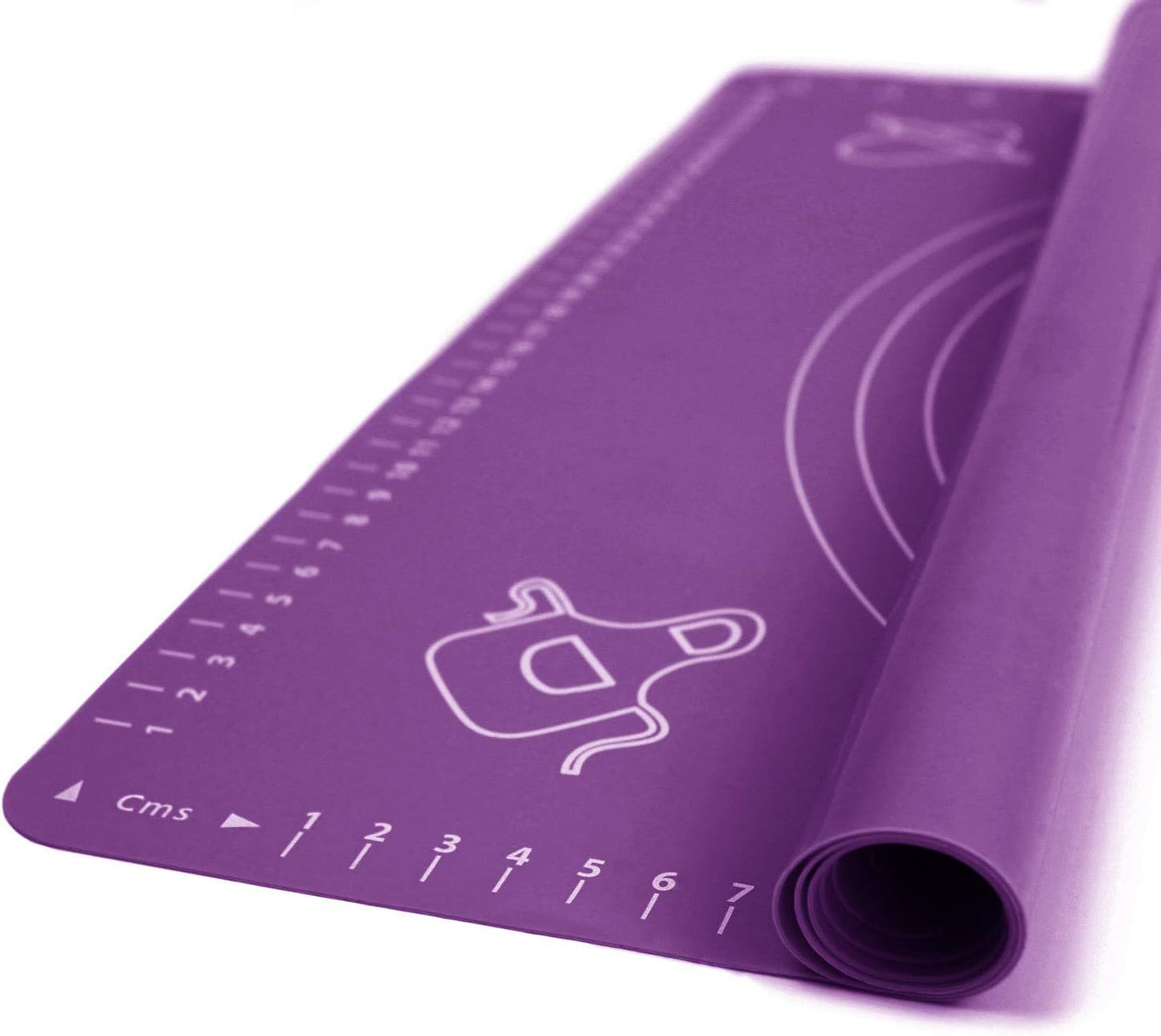 Silicone Baking Mat for Rolling Pastry Dough with Measurements, 19.7" x 15.7" BPA Free Non stick and Non Slip Purple Table Sheet Baking Supplies for Bake Pizza Cake