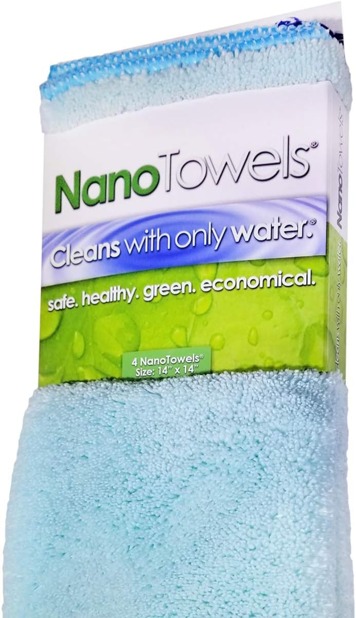 The Amazing Eco Cloth That Cleans Virtually Any Surface with Only Water. No More Paper Towels Or Toxic Chemicals. 4-Pack (14x14, Seashore Teal)