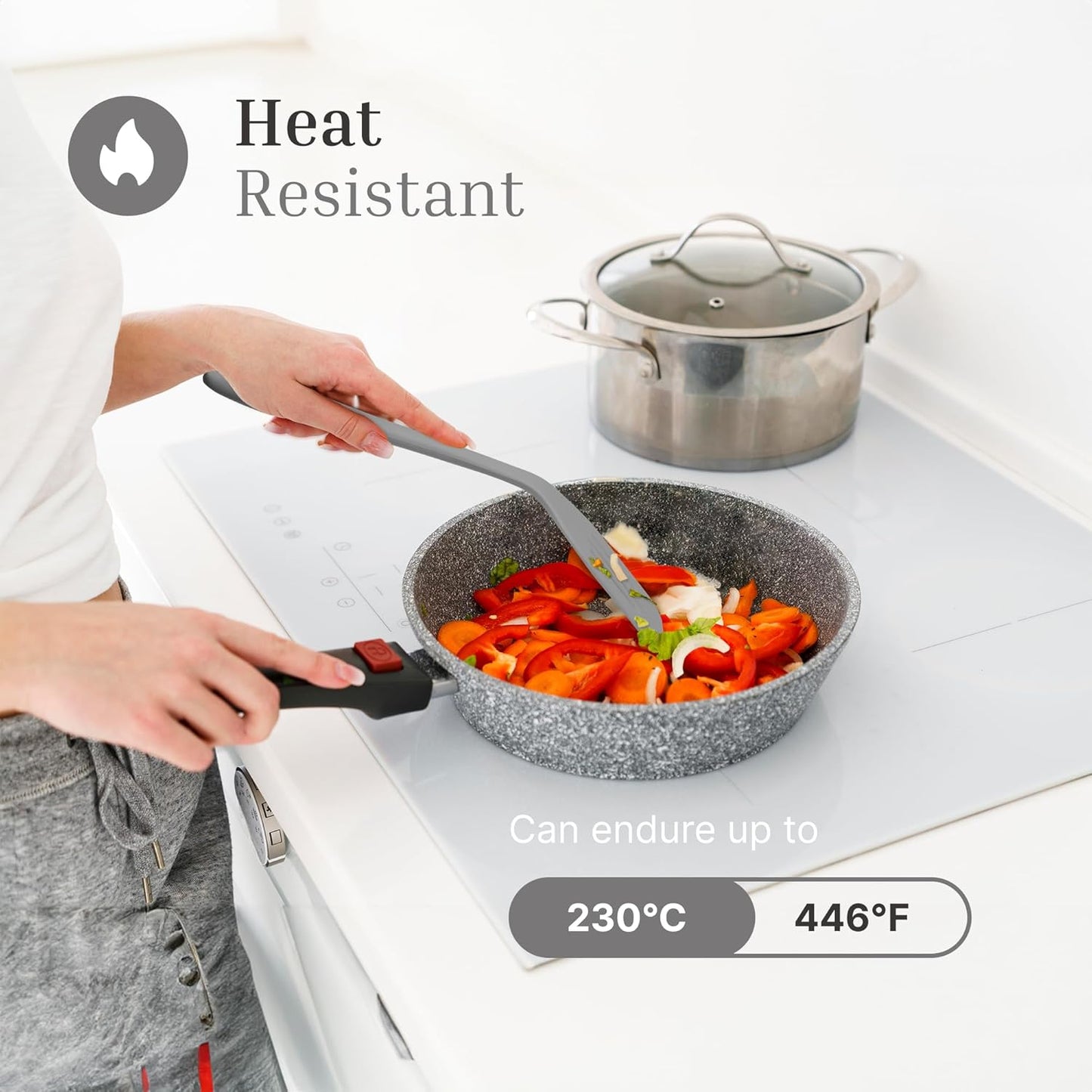 3 Pcs Colorful Silicone Slotted Turner Set, Heat Resistant Non-Scratch Kitchen Spatula Flipper with Comfortable Handle for Non-Stick Cookware