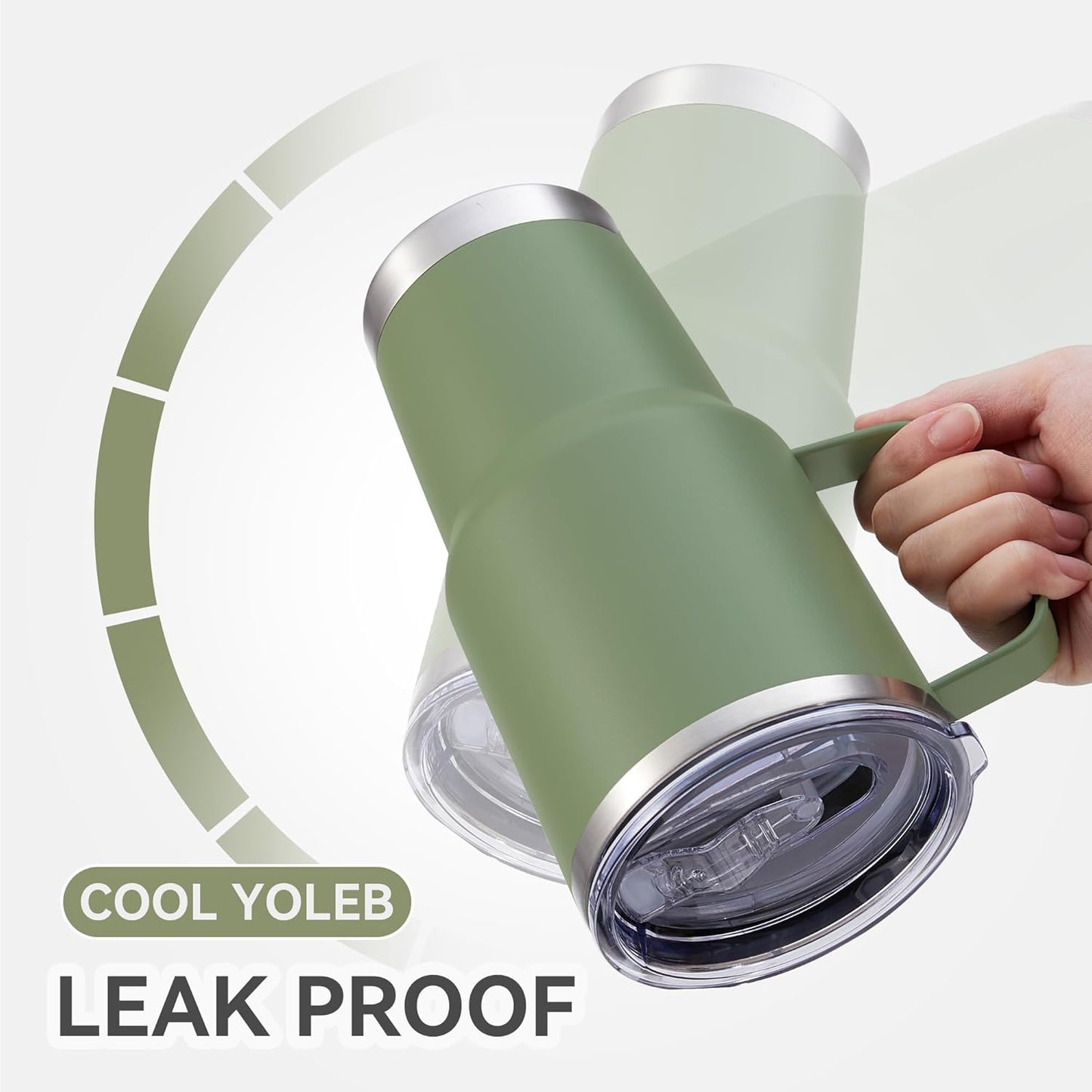 30 oz Tumbler with Handle and Lid, Stainless Steel Tumblers Bulk Double Wall Vacuum Insulated Travel Mug Leak Proof Cup Keep Drinks Cold and Hot Army Green, 12 Pack