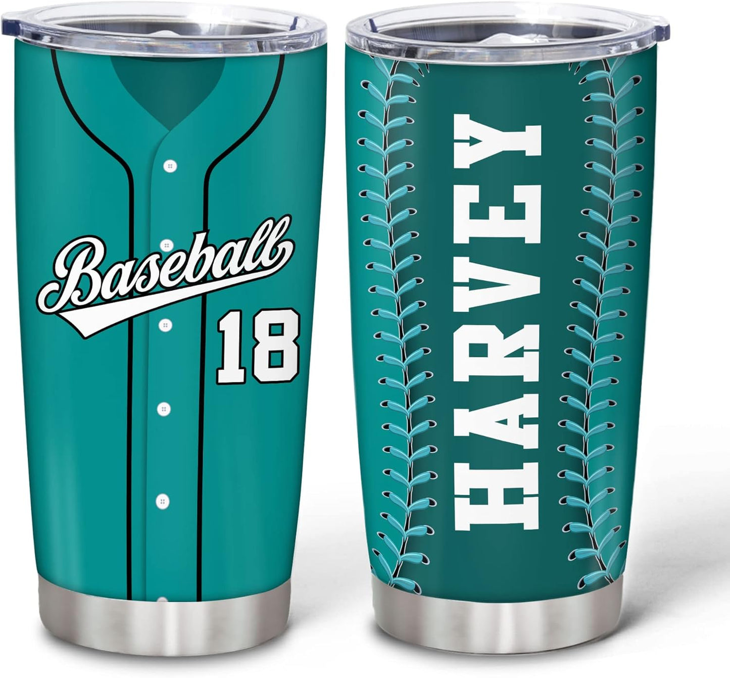 Hyturtle Personalized Baseball Tumbler Baseball Players Design Stainless Steel Double Walled Vacuum Insulated Tumblers 20oz30oz Coffee Travel Mug Cup Christmas Gift For Men Boys Friends Dad Sports Fan