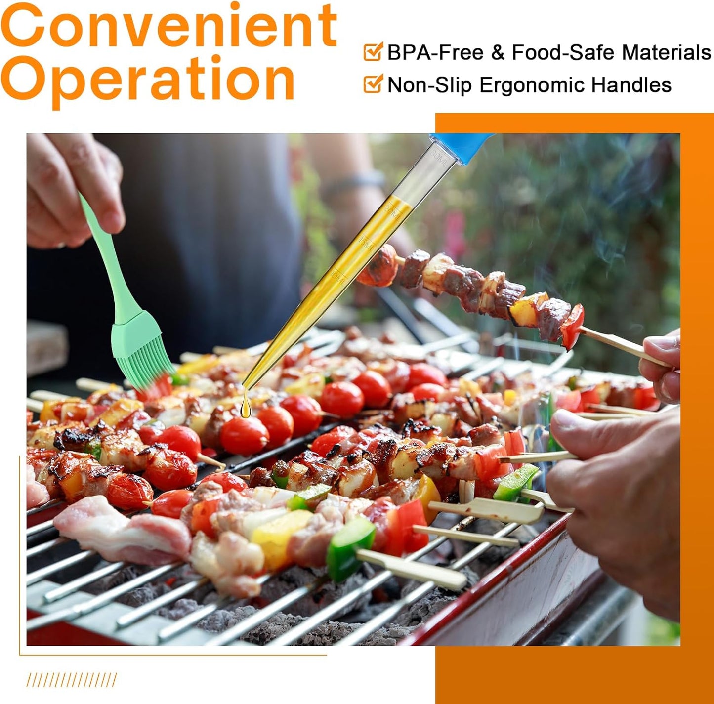 Boao 14 Pcs Heat-resistant Turkey Baster Cooking Set Includes 8 Pcs 11 Inch Turkey Baster, 2 Silicone Basting Brush, 4 Cleaning Brush for Thanksgiving Cooking, BBQ Grill, Baking Meat(Vibrant Color)