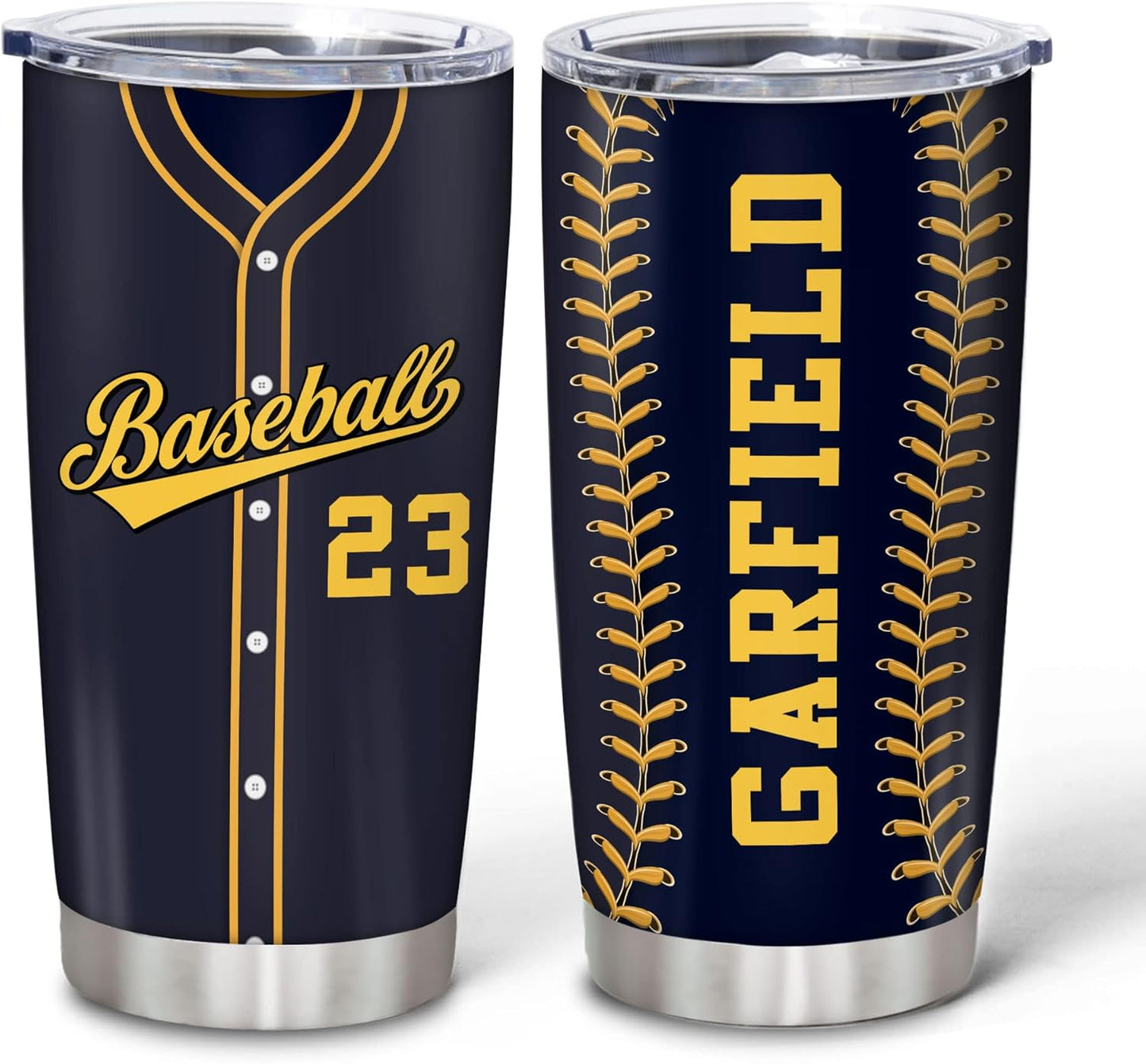 Hyturtle Personalized Baseball Tumbler Baseball Players Design Stainless Steel Double Walled Vacuum Insulated Tumblers 20oz30oz Coffee Travel Mug Cup Christmas Gift For Men Boys Friends Dad Sports Fan