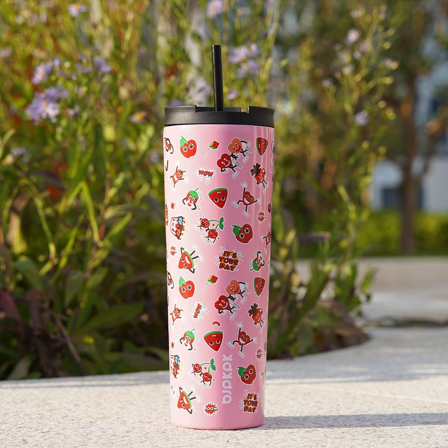 BJPKPK 26oz Insulated Tumbler With lid And Straw Stainless Steel Tumblers Travel Coffee Mug Reusable Thermal Cup,Unicorns