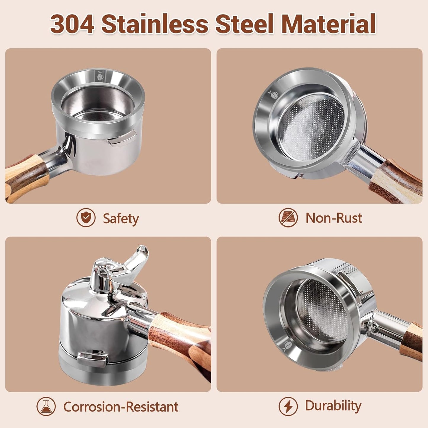 58mm Espresso Dosing Funnel, 304 Stainless Steel Coffee Dosing Ring, Portafilter Funnel with 6 Magnetic, Barista Tools Compatible with Breville 58mm Portafilter