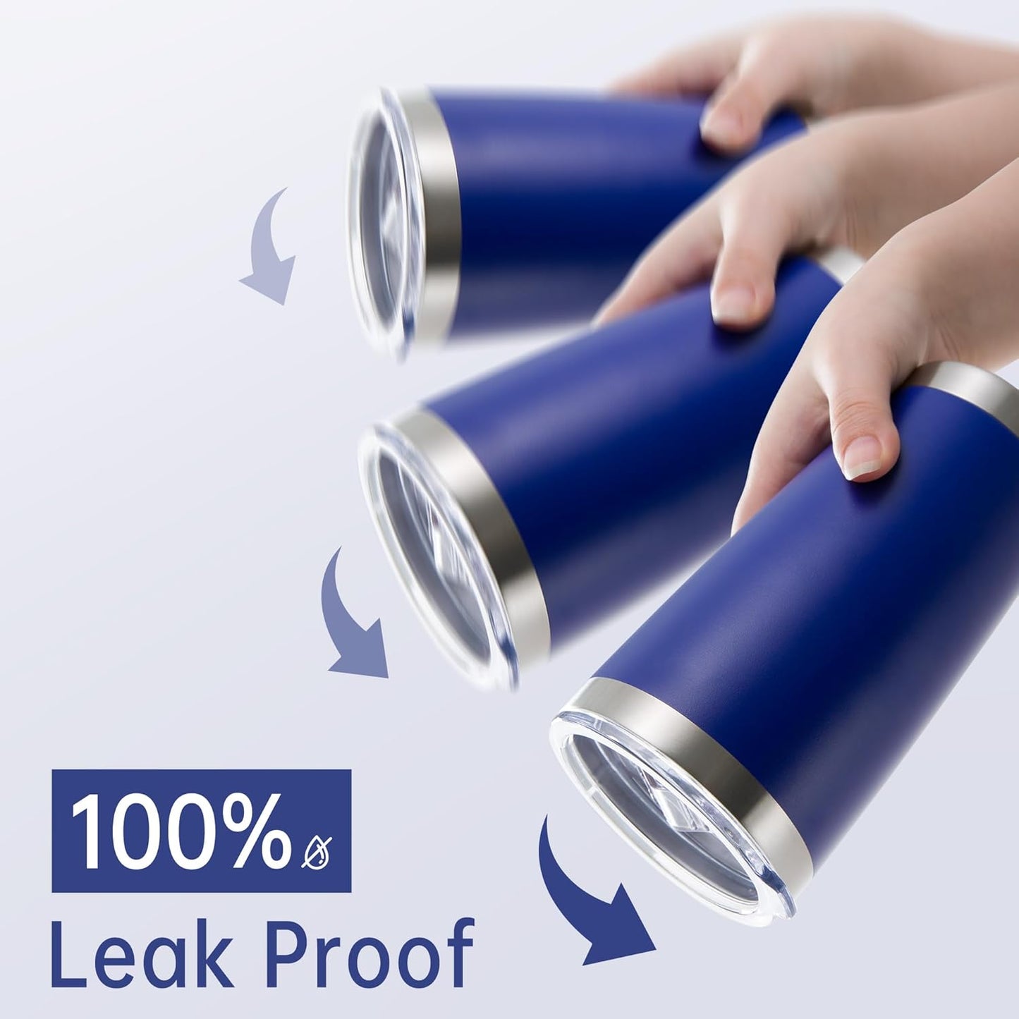 20 oz Tumblers Bulk Stainless Steel Tumbler with Lid Double Wall Vacuum Insulated Coffee Mug 20oz Powder Coated Cup for Hot and Cold Drinks, Blue, 6 pack