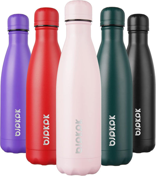 BJPKPK Stainless Steel Water Bottles 17oz Insulated Water Bottle Keep Cold And Hot,Sakura Pink