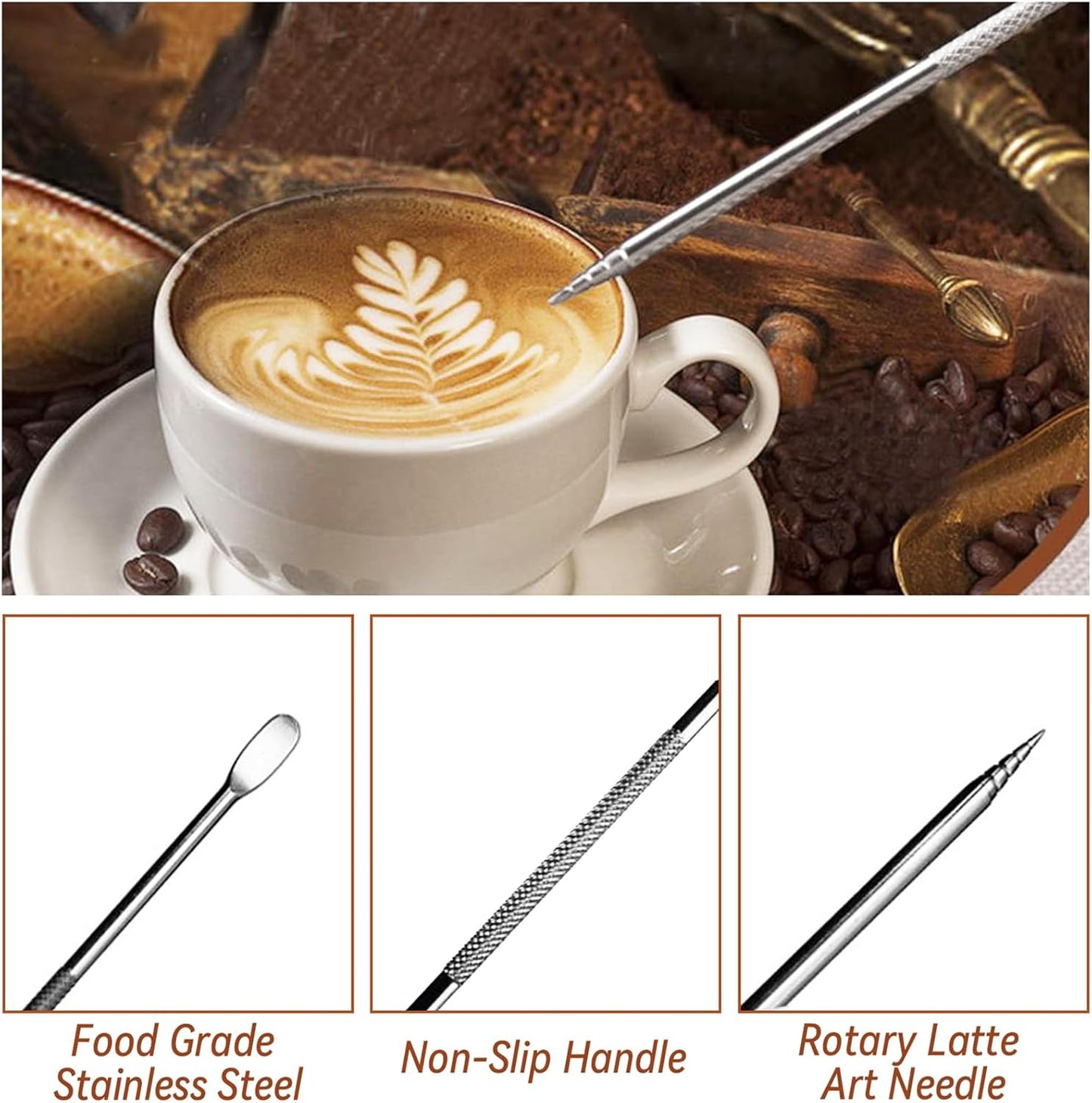 22Pcs Espresso Accessories, 51mm Espresso Tamper Kit, Espresso Machine Accessories Set with Coffee Tamper, WDT Tool, Tamper Mat, Coffee Stirrer, Frothing Pitcher, Latte Art Pen, 16 Coffee Stencils