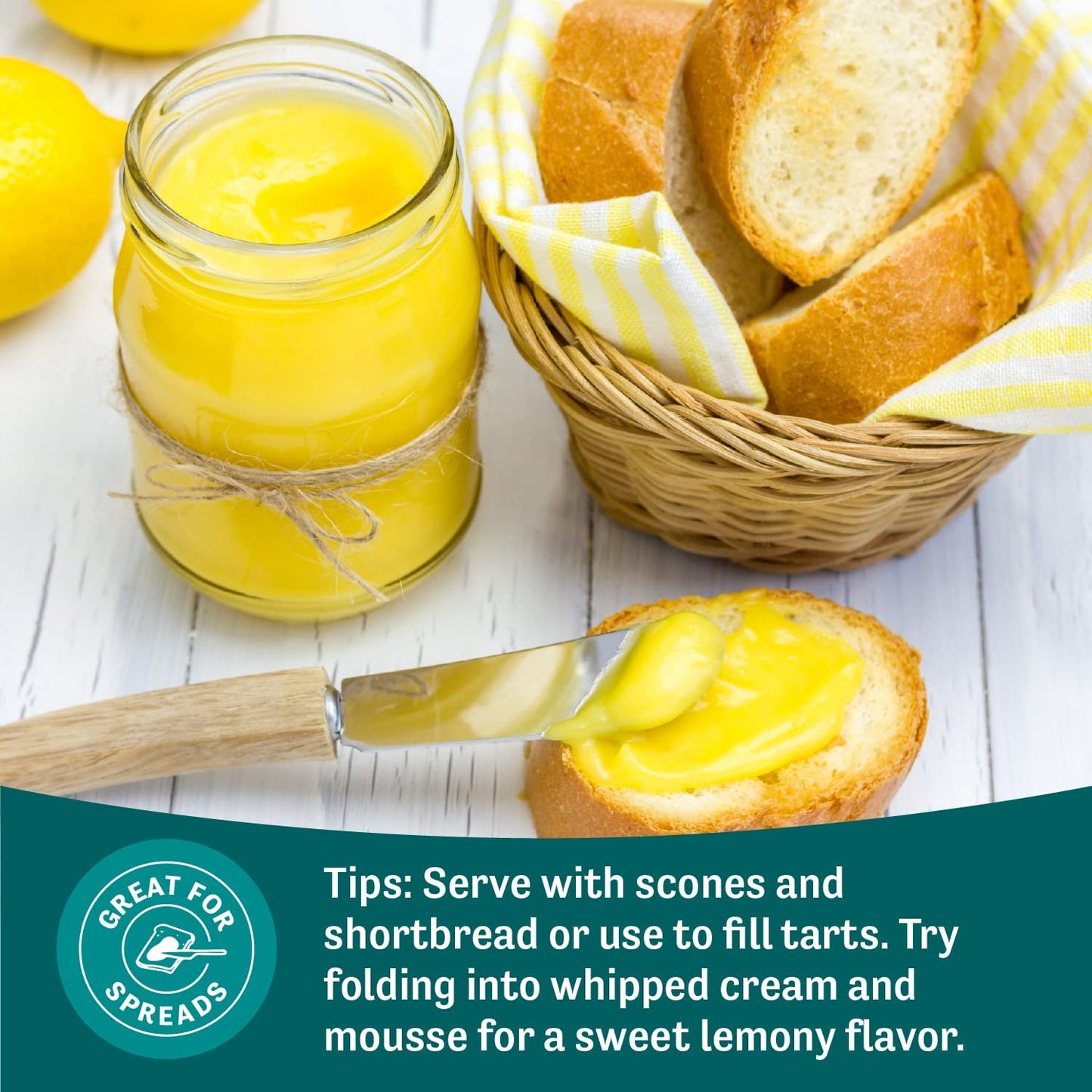 Judee's Lemon Curd and Mousse Mix, 1.5 lb - Gluten-Free and Nut-Free - Ideal Addition to Desserts and Baked Goods - With Easy-to-Follow Instructions – Made in USA