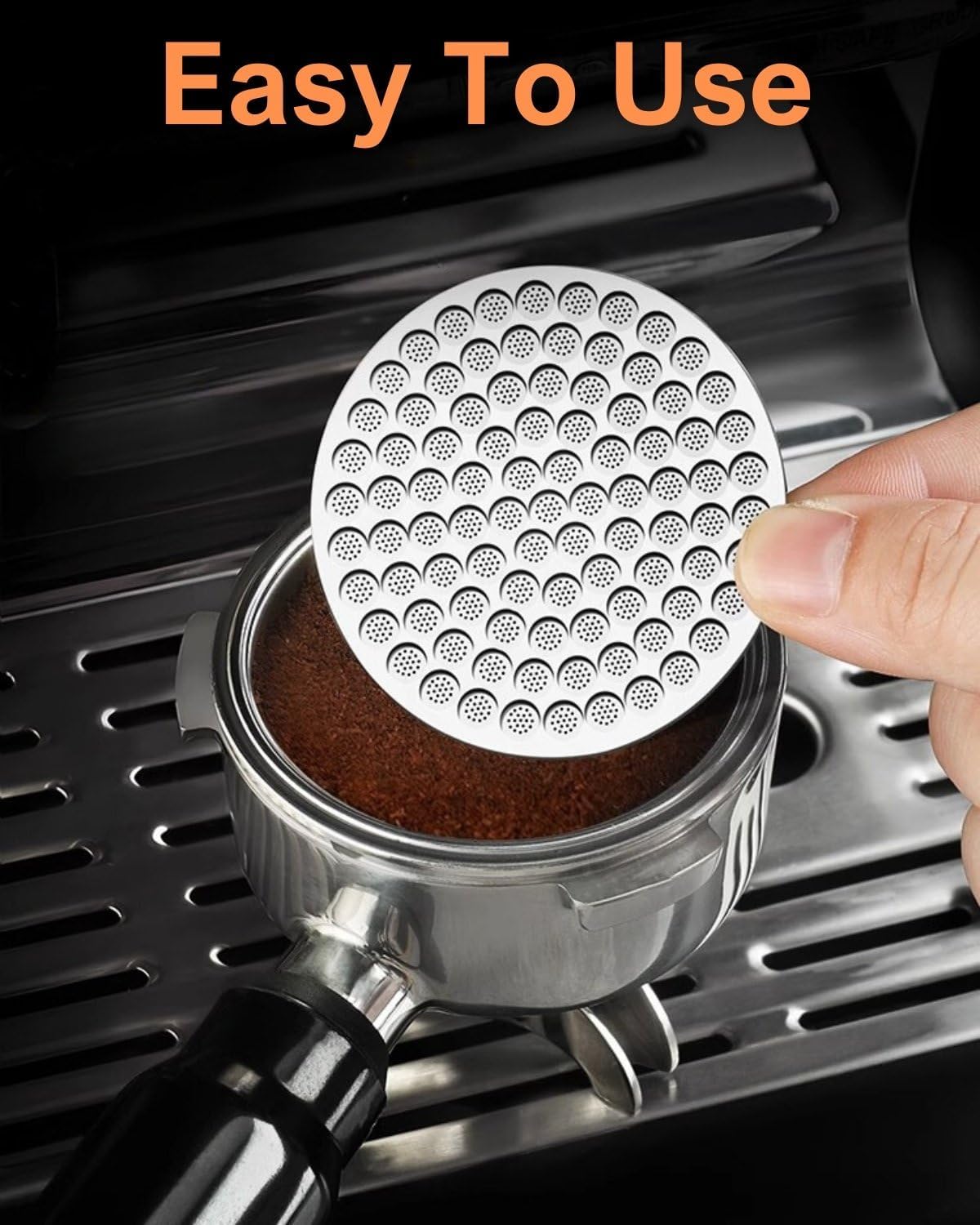 54mm Espresso Puck Screen, 0.8mm Thickness Stainless Steel Reusable Coffee Filter, Designed for Bottomless Portafilter Baskets, Enhances Espresso Extraction