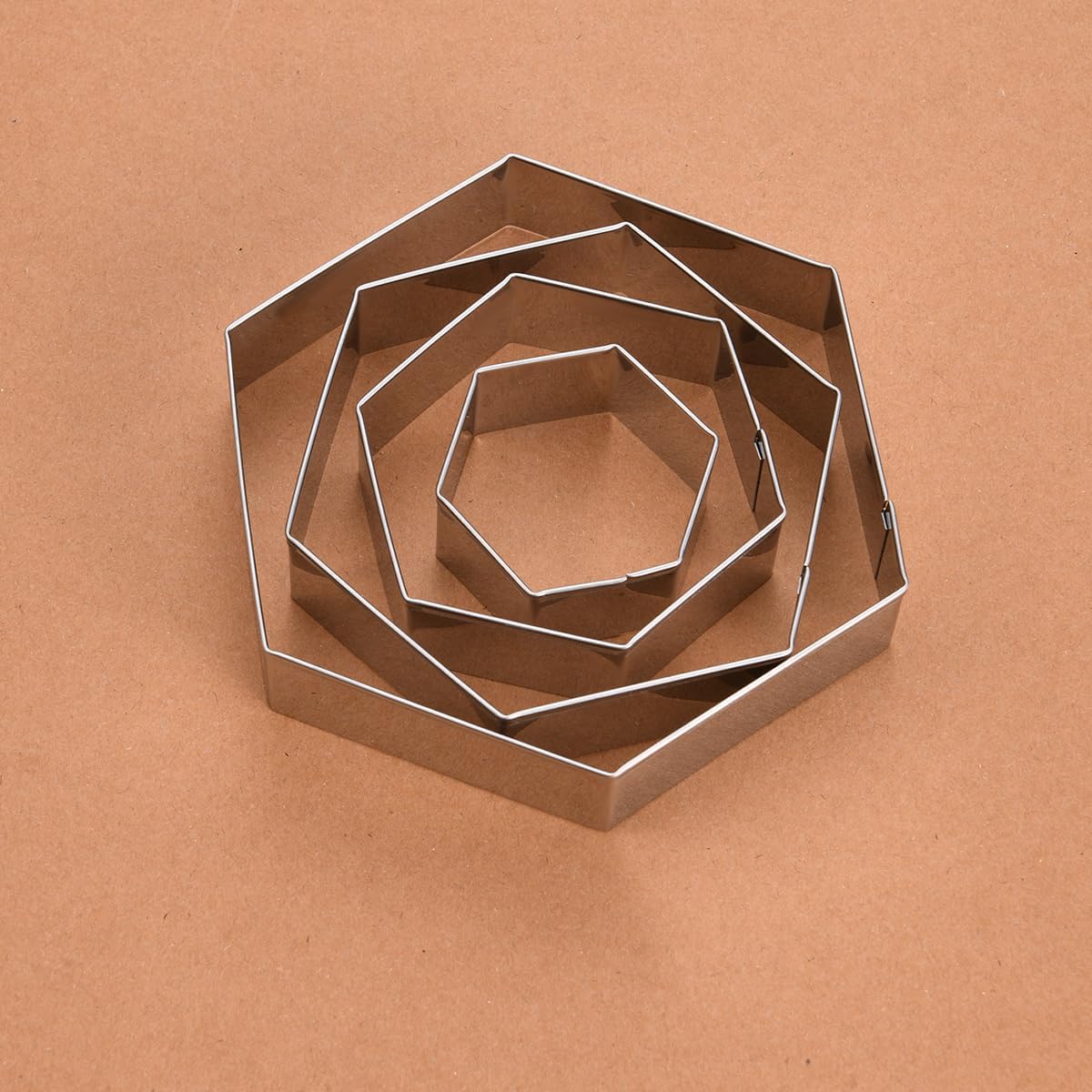 Regular Hexagon Cookie Cutter Set Large Stainless Steel Honeycomb Geometric Frame Plaque Cookie Cutters Shapes Molds 1 Inch Depth