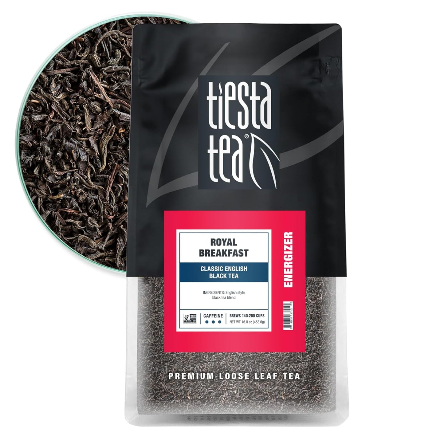 Tiesta Tea - Royal Breakfast, Loose Leaf, Classic English Black Tea, Premium High Caffeine Hot & Iced, Brews up to 200 Cups, 16oz Resealable Bulk Pouch