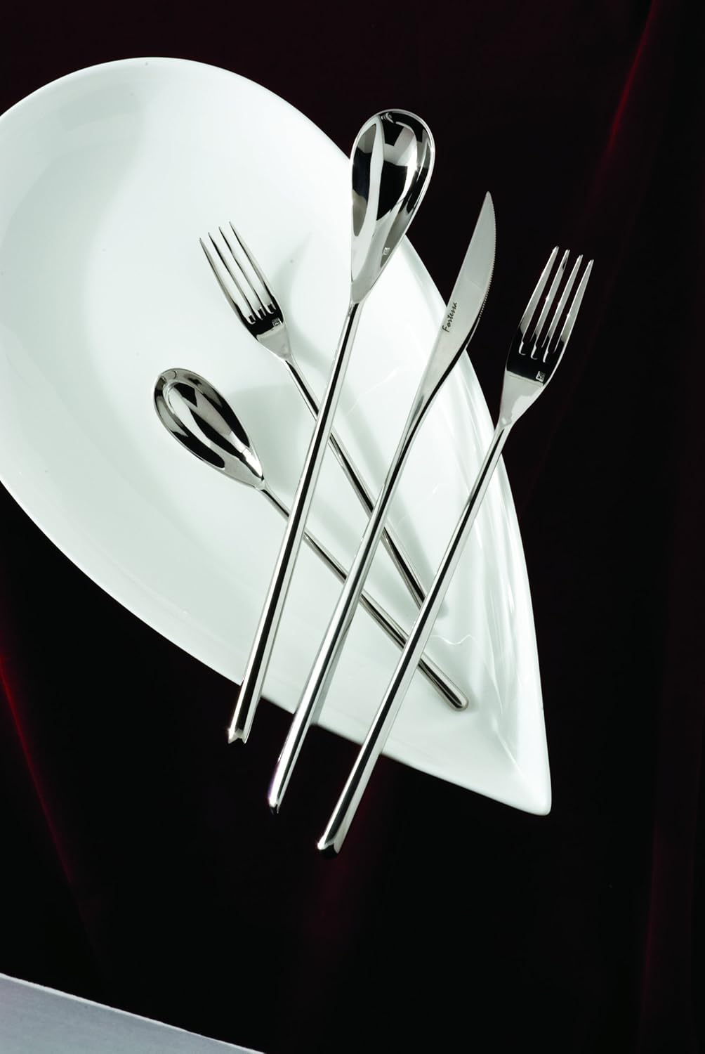 Fortessa Dragonfly 18/10 Stainless Steel Flatware 10.15-Inch Table Knife, X-Large, Set of 12