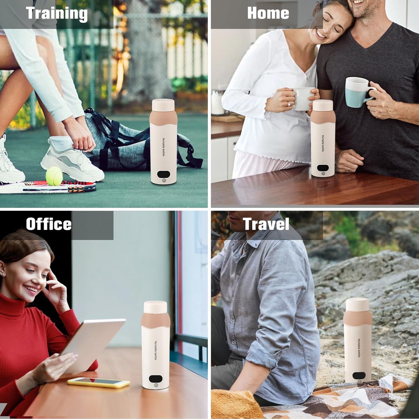 Portable Travel Electric Kettle Small Water Boiler 450ml Plug in Water Heater 304 Stainless Steel