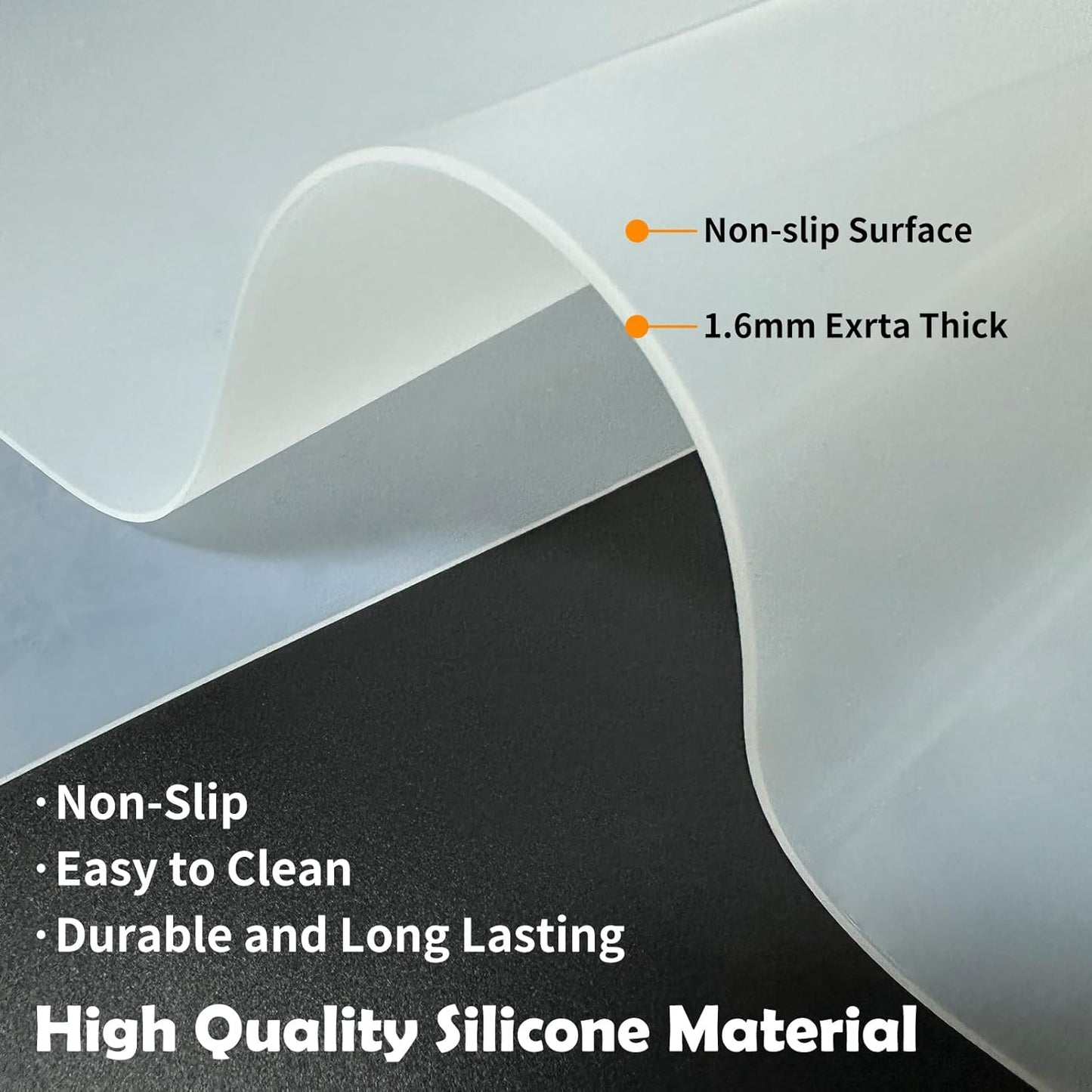 Large Silicone Mats, 78.7”x15.7” Extra Large Silicone Heat Resistant Mat, Countertop Protector, Nonstick Waterproof Mats for Kitchen Counter, Shipped Rolled Up Kitchen Counter Mat, Light Gray