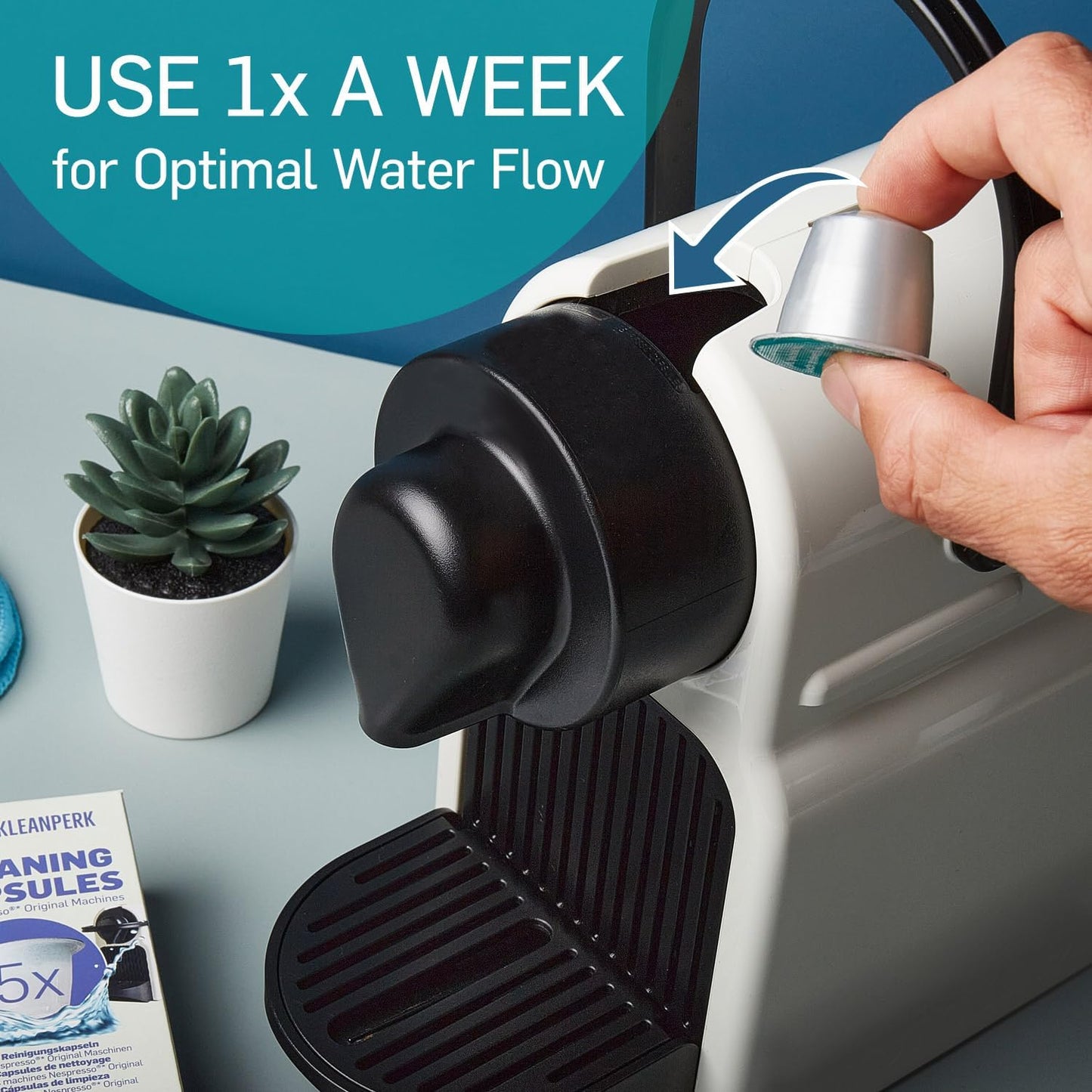 50 Cleaning Pods Compatible with Nespresso Original Machines I Cleaning Kit for Better Tasting Coffee I Coffee Machine Cleaner I Easy and Safe to Use