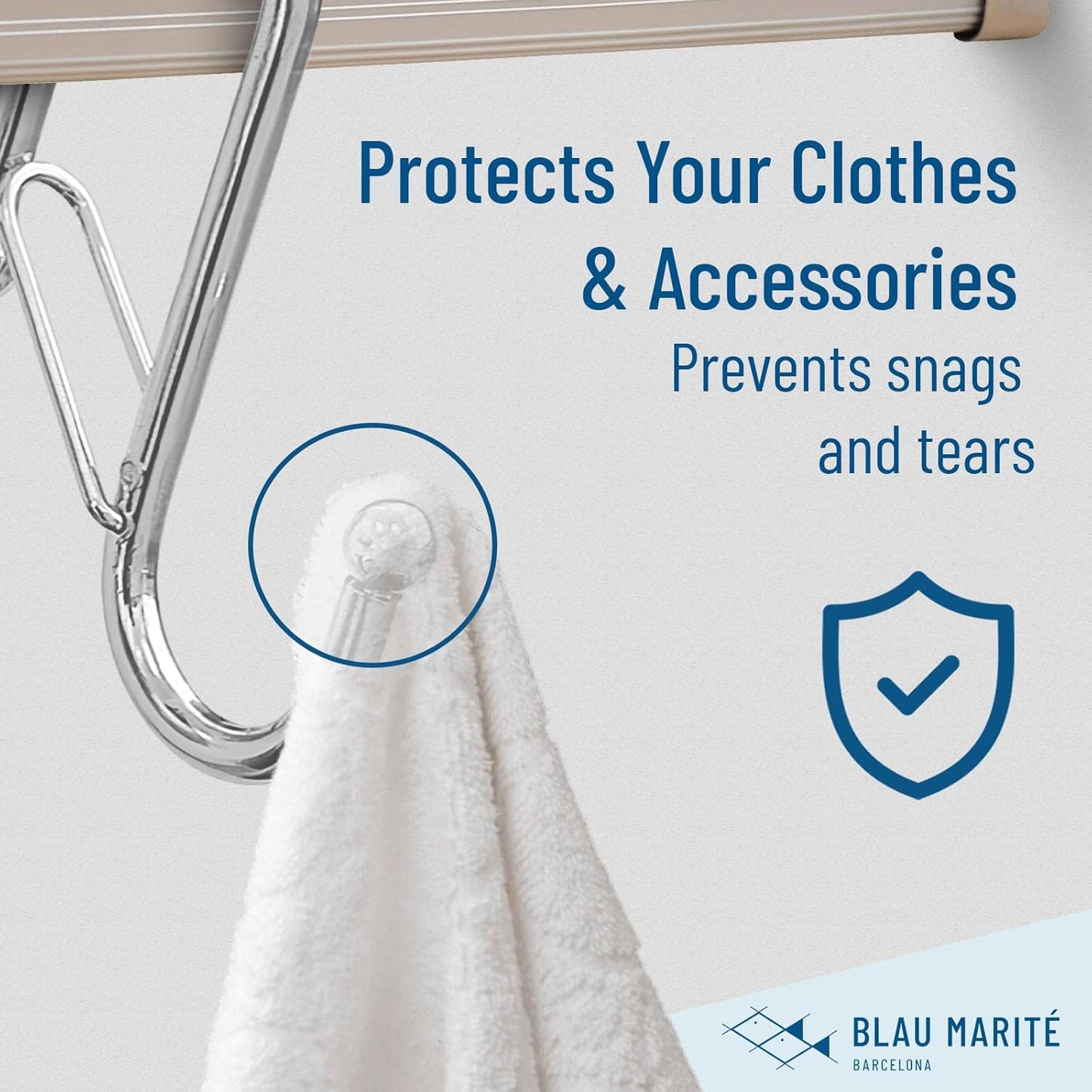 10-Pack Metal S Hooks for Hanging – Heavy-Duty S-Shaped Hooks with Safety Buckle – Fits Bars up to 0.6 In – Anti-Drop Hook for Kitchen, Pot Racks & Towel Bars – Silver (Small)