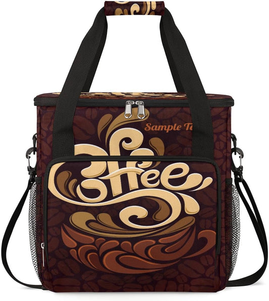 Funny Coffee Coffee Maker Carring Bag Coffee Cafe Travel Carrying Storage Tote Bag Compatible with Keurig K-Mini or K-Mini Plus Portable Single Serve Coffee Brewer Case with Pockets for K-cup Pods