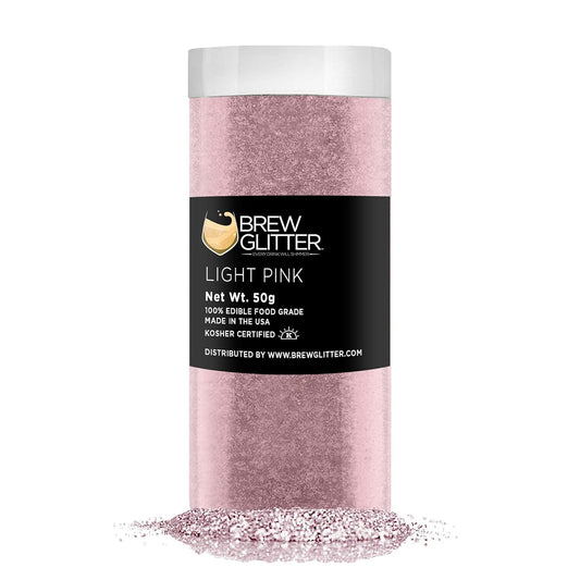 Light Pink BREW GLITTER Edible Glitter For Drinks, Cocktails, Beer, Garnish Glitter & Beverages | KOSHER & HALAL Certified | 100% Edible & Food Grade | Vegan, Gluten, Nut Free (50g, Light Pink)