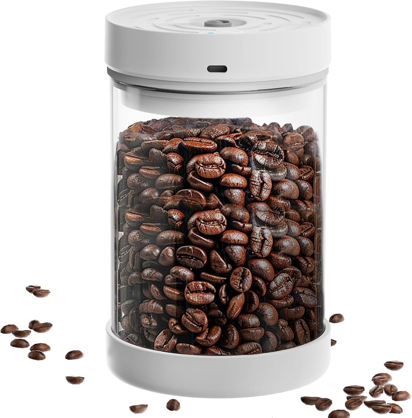 Auto Vacuum Coffee Container, 1.1L/16oz Airtight Food Storage Containers, Coffee Bean Storage Canister, Glass Storage Jars for Beans & Food