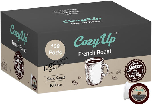 Cozy Up | French Roast Single-Serve Coffee Pods Compatible with Keurig K-Cup Brewers | Extra Dark Roast Coffee | 100-Count