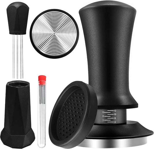 58mm Espresso Accessories Kit, Espresso Tamper Tools, 58mm Tamper with Espresso Distribution Tool and Silicone Tamper Mat, Coffee Tamper Set, Espresso Machine Accessories for 58mm Portafilters