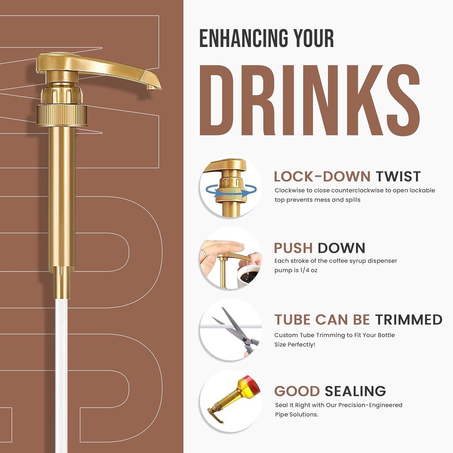 Jimoco® Syrup Pump Dispenser + Torani® Sugar Free Irish Cream Syrup, 25.4 oz - Coffee Syrup Pump & Flavoring Bundle