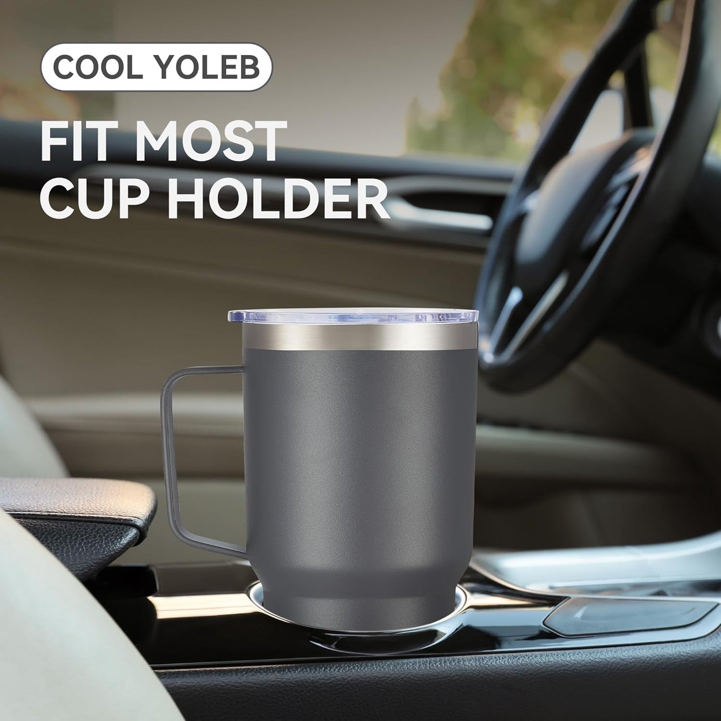30 oz Tumbler with Handle and Lid, Stainless Steel Tumblers Bulk Double Wall Vacuum Insulated Travel Mug Leak Proof Cup Keep Drinks Cold and Hot Grey, 12 Pack