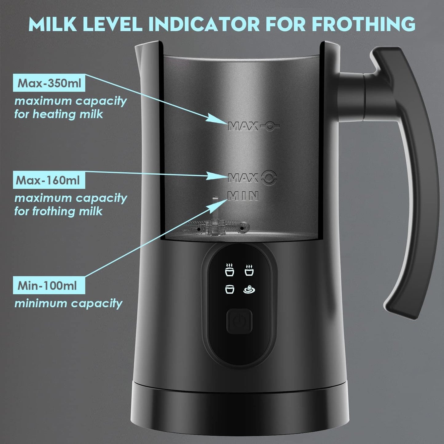 Electric Milk Frother, 4 in 1 Milk Steamer283