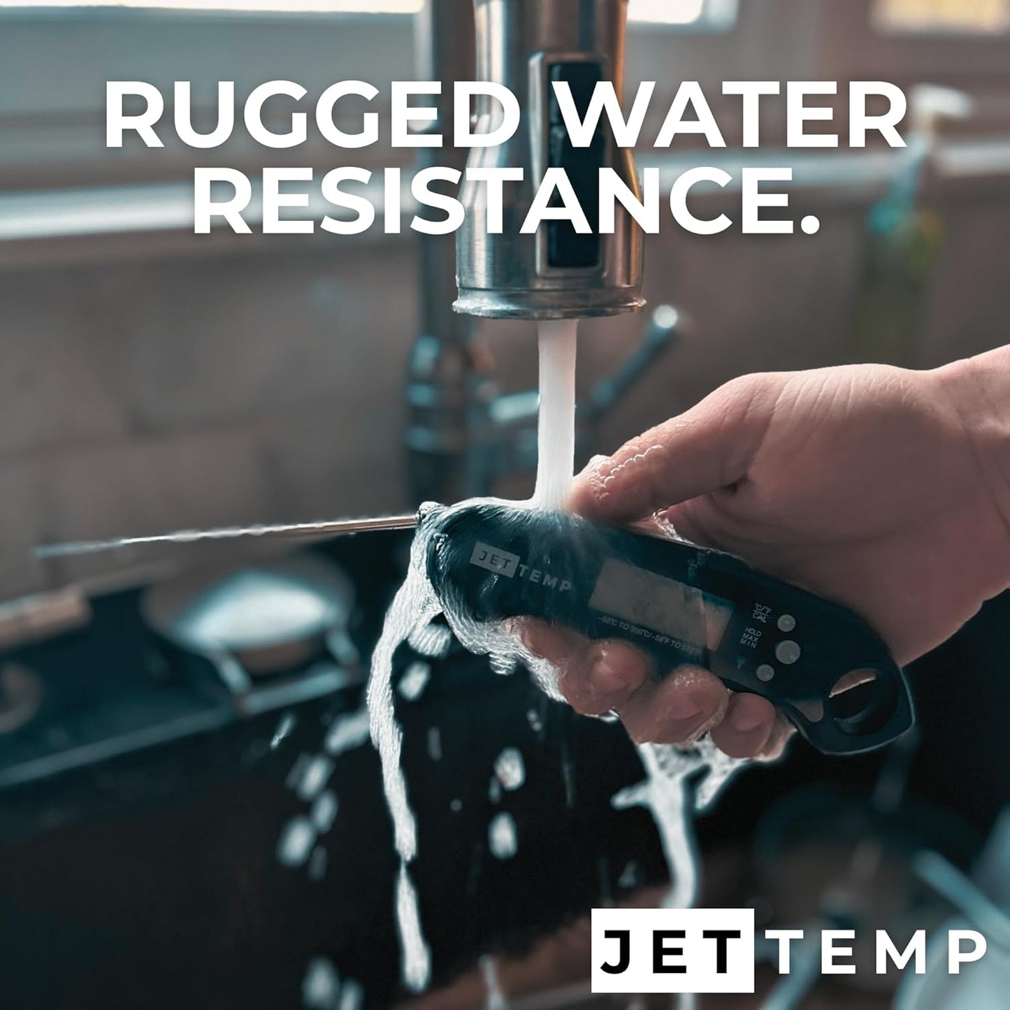 F1 Essential Kitchen Thermometer for Cooking, Grilling, BBQ, Smoker, Air Fryer, Candy, Oil Fry, Kitchen Food Probe, Backlit Display, Foldable, Water Resistant